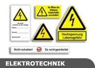 Warnschilder Elektrotechnik