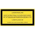 Laser Klasse 2M - Laserstrahlung - Nicht in den Strahl blicken  oder direkt mit  optischen Instrumenten betrachten