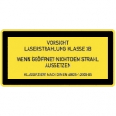 Warnzeichen: Laser Klasse 3B - Laserstrahlung - Wenn geöffnet nicht in dem Strahl aussetzen  