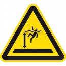 Warnzeichen: Warnung vor tiefem Wasser nach ISO 20712-1 (WSW 005)