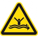 Warnzeichen: Warnung vor starker Strömung nach ISO 20712-1 (WSW 015)