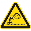 Warnschilder nach ISO 20712-1: Warnung vor Kitesurfern nach ISO 20712-1 (WSW 020)