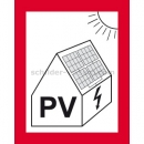 Warnzeichen: Schild Warnung vor Gefahren durch Photovoltaikanlage (Variante 2)