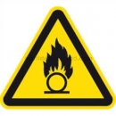 Warnschilder nach DIN EN ISO 7010 und ASR A 1.3 (2013): Warnung vor brandfördernden Stoffen nach ISO 7010 (W 028)