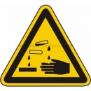Warnzeichen: Warnung vor ätzenden Stoffen (BGV A8 W 04)