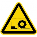 Warnzeichen: Warnung vor Fräswelle nach DIN 4844-2 (W 022)