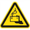 Warnschilder nach DIN EN ISO 7010 und ASR A 1.3 (2013): Warnung vor Gefahren durch Batterien nach ISO 7010 (W 026)