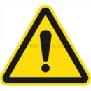 Warnzeichen: Warnung vor einer Gefahrenstelle nach ISO 7010 (W 001)