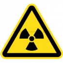 Warnzeichen: Warnung vor radioaktiven Stoffen oder ionisierenden Strahlen nach ISO 7010 (W 003)