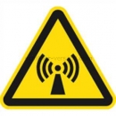 Warnzeichen: Warnung vor nicht ionisierender elektromagnetischer Strahlung nach ISO 7010 (W 005)