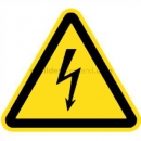 Warnzeichen: Warnung vor gefährlicher elektrischer Spannung nach ISO 7010 (W 012)