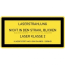 Warnzeichen: Laser Klasse 2 - Laserstrahlung - Nicht in den Strahl blicken
