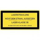 Warnzeichen: Laser Klasse 3B - Laserstrahlung - Nicht dem Strahl aussetzen  