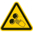 Warnzeichen: Warnung vor rotierenden Walzen